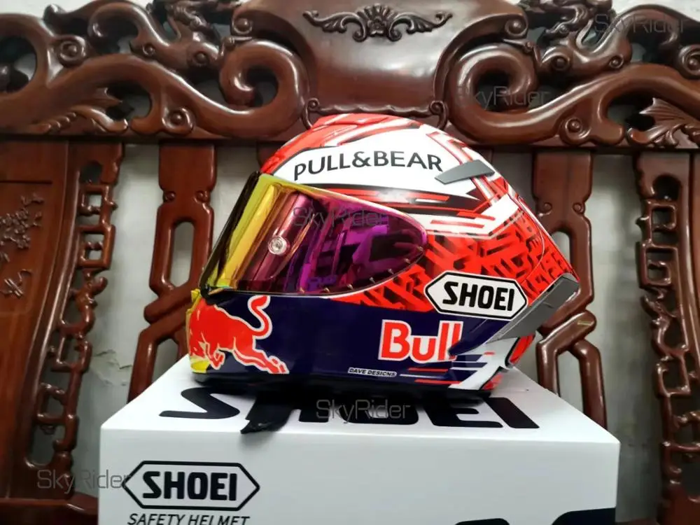 Мотоциклетный шлем на все лицо X14 marquez pullbearr красный черный для езды мотоцикле и