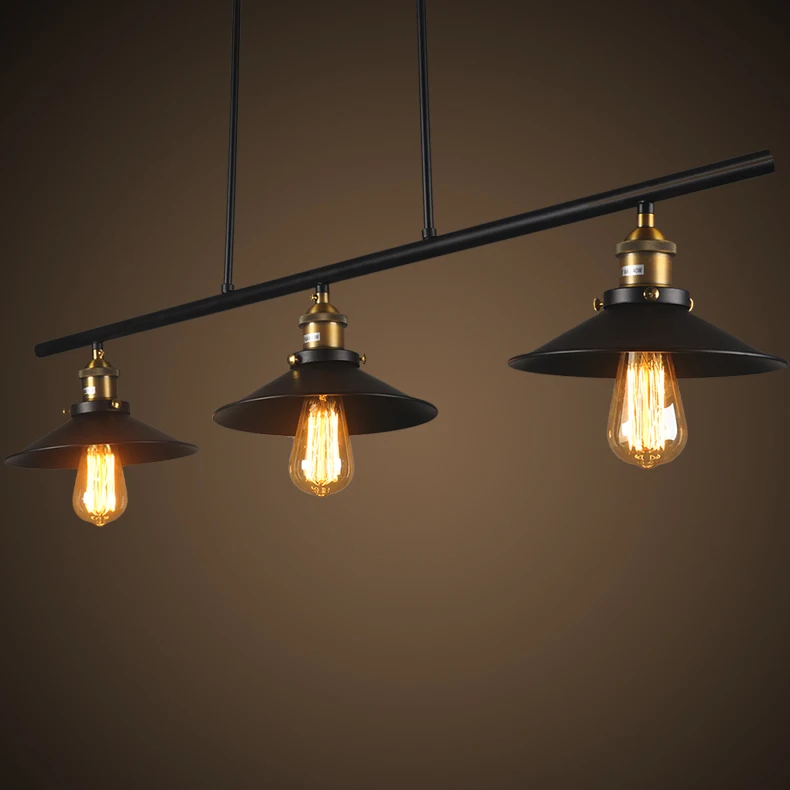 Черный винтажный промышленный подвесной светильник в скандинавском стиле ретро