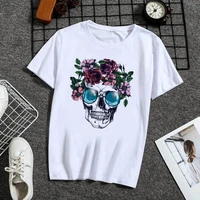 90s graphic rock top tees female color skull t shirt women harajuku vintage t shirt fashion queen tshirt female