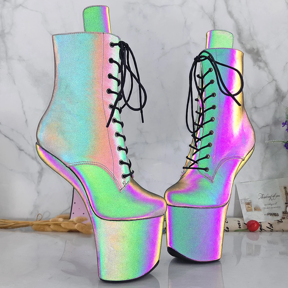 Leecabe/ботильоны на шнуровке Пикантные ботинки для танцев шесте Молодежные модные