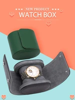 dropshipping 1 watch storage box genuine leather watch roll box single travel watch case luxury