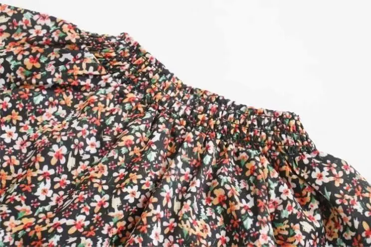 Женское мини-платье с длинным рукавом прямое офисное платье цветочным принтом |