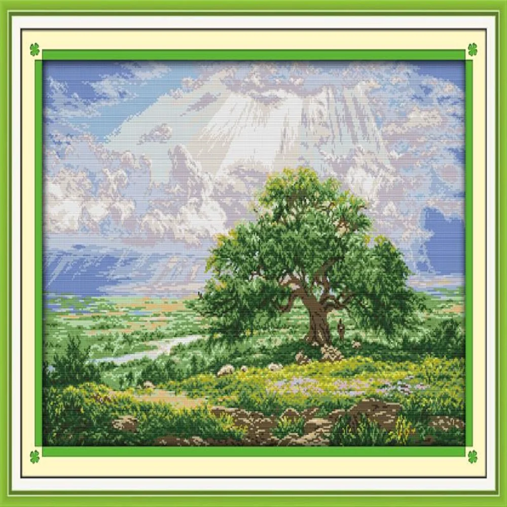 

The wishing tree , counted printed on fabric DMC 14CT 11CT Cross Stitch kits,embroidery needlework Sets Home Decor