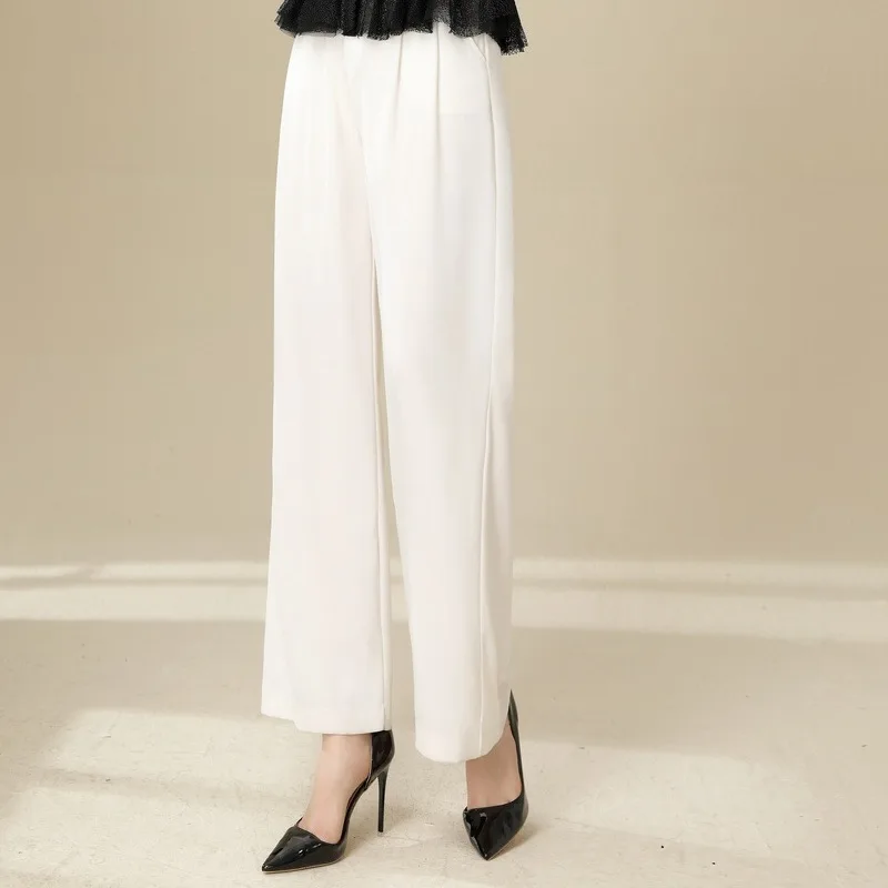 

pure color of tall waist loose trousers nine minutes of pants casual pants