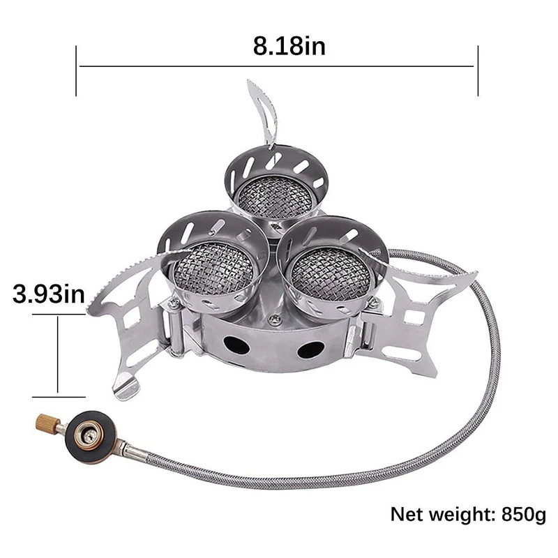 

Top!-11000W Three-Core Stove Camping Gas Stoves High Power Furnace End Windproof 3 Heads Outdoor Wild Camp Stove