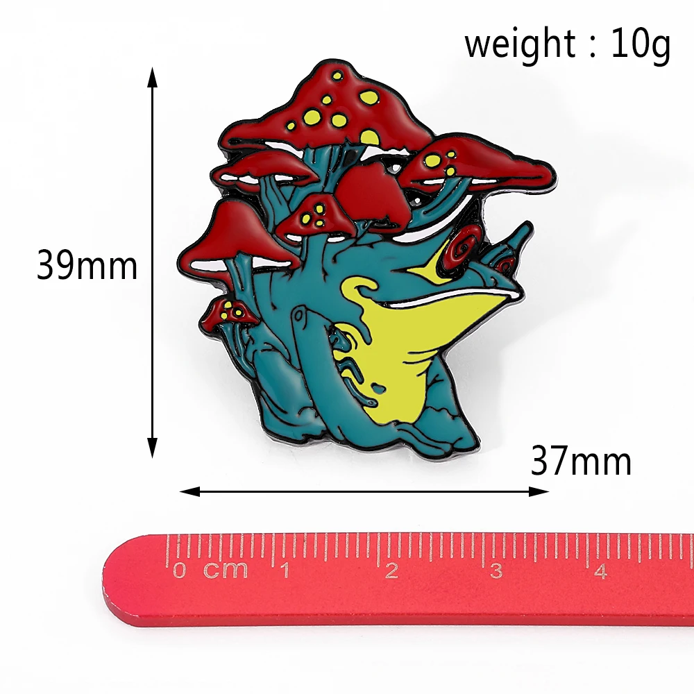 Брошь в виде гриба жабы эмалированная психоделическая забавная лягушка значок
