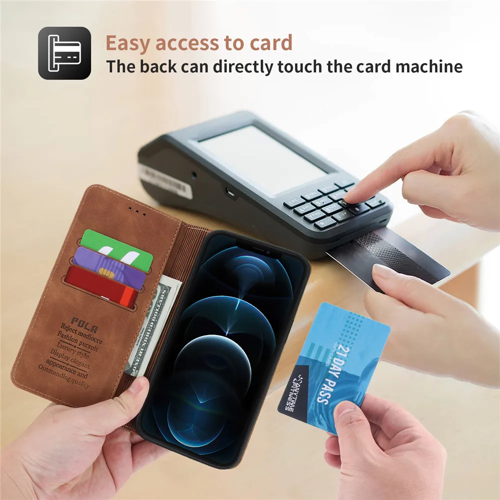 luxury pu leather flip wallet phone case for iphone 13 12 mini 11 pro xs max xr x 8 7 6 6s plus se 2020 magnetic skin bags cover free global shipping