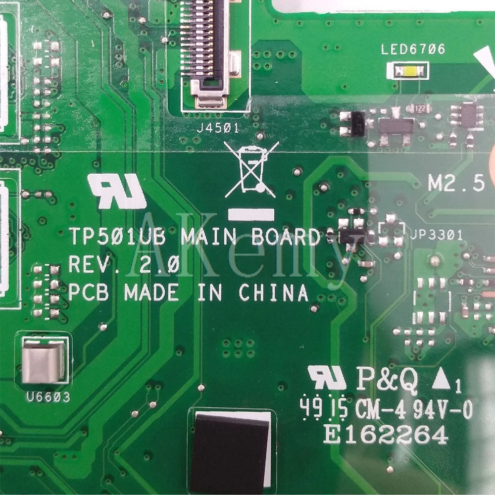 Akemy TP501UAM материнская плата для ноутбука ASUS TP501U TP501UA TP501UQ TP501UAK TP501UJ материнская плата для ноутбука 4GB-RAM I3-6100U DDR4