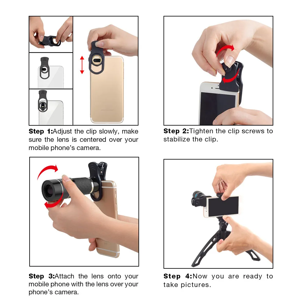 APEXEL телеобъектив набор портативный 20X зум объектив Монокуляр Телескоп гибкий