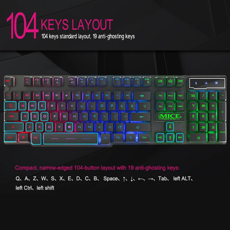 Teclado Klavye Gamer Ak-600 Pc игровая клавиатура Проводная Механическая светящаяся 104