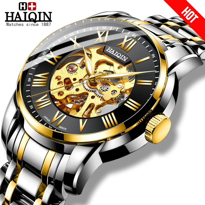

HAIQIN Men's Watches automatic mechanical mliltary watch men wristwatch mens watches top brand luxury colck 2019 Reloj hombres