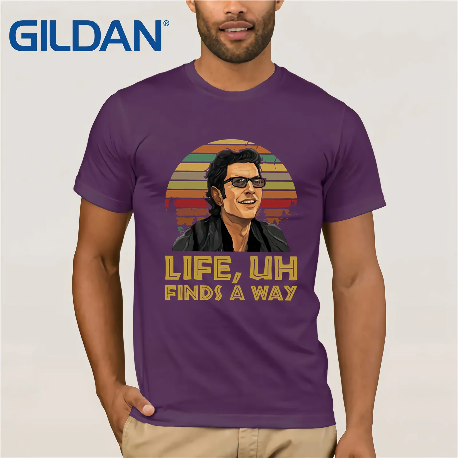Jeff Goldblum Life Uh fines A Way рубашка закат Летняя мужская футболка с коротким рукавом