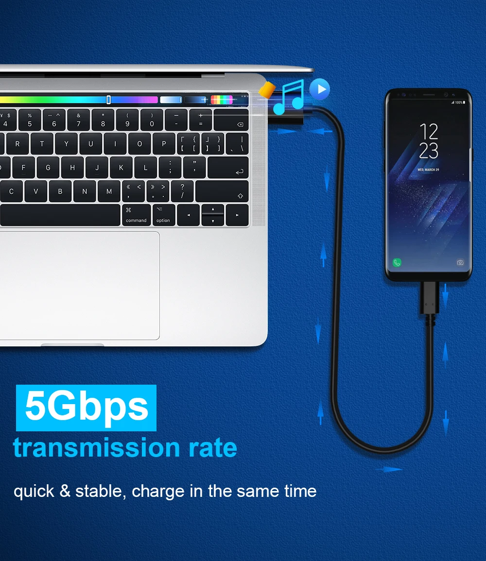 Фабричный кабель USB Type-C 3 м C длина 10 футов для зарядки и передачи данных 0 5 ГБ