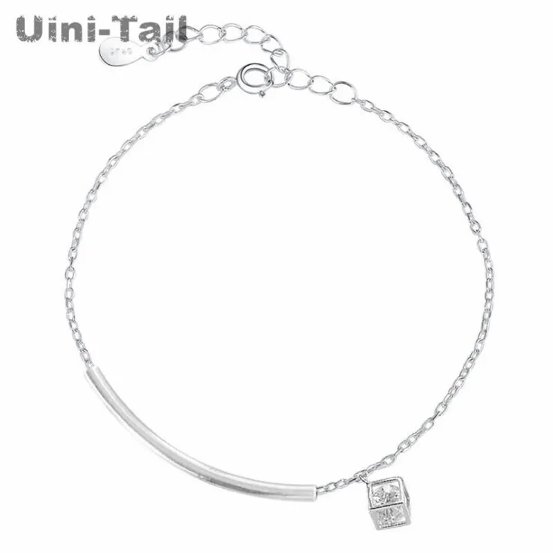 

Uini-Tail Лидер продаж Новинка 925 Стерлинговое Серебро с трехмерной изогнутой трубкой Геометрия кубический браслет темперамент модные ювелирн...