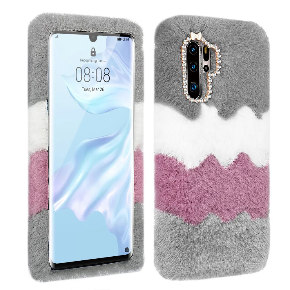 LAPOPNUT чехол для телефона для samsung Galaxy J6 J4 Plus A8 A7 A70 A50 A40 A20e A20 A10e A30 A10 со стразами с роскошным мехом; силиконовый чехол - Цвет: grey