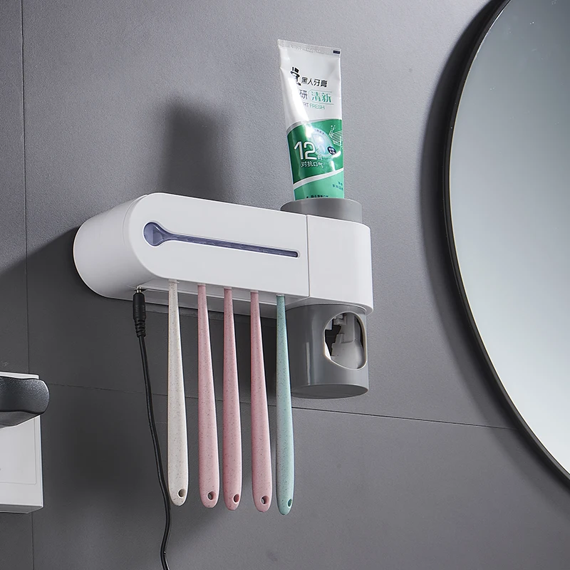 

Bathroom Accessories Set Antibacteria Ultraviolet Toothbrush Holder Sterilizer Automatic Toothpaste Dispenser Squeezer