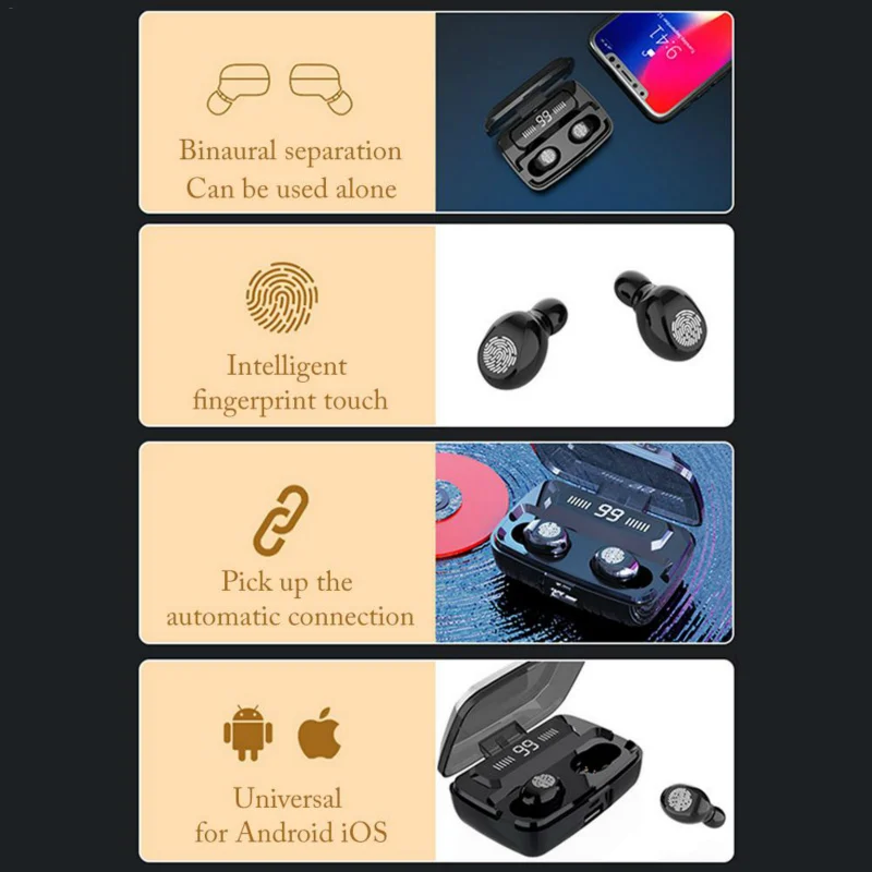 Bluetooth беспроводные наушники 5 0 HIFI Звук для видео игр сенсорный Contro долгое время