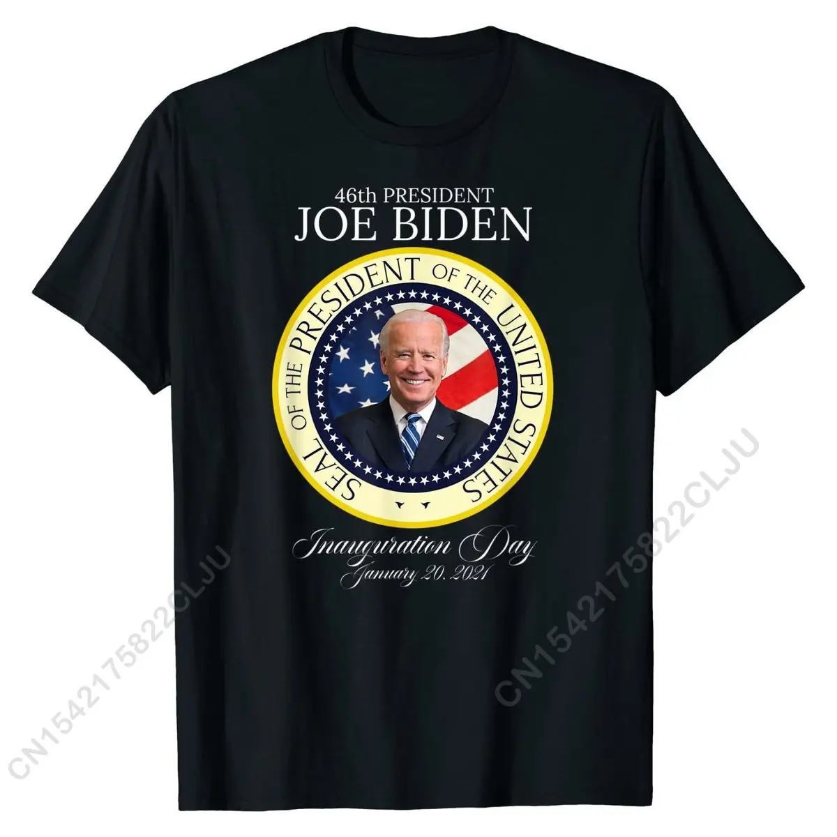 Camiseta de algodón personalizada para hombre, prenda de vestir, con sello conmemorativo del Día de la apertura del 46 ° Presidente Joe Biden, de diseño, nueva