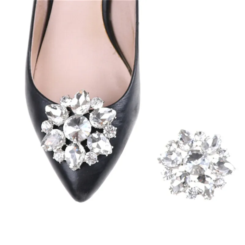 1pc Women Shoes Clips DIY Shoe Charms Jewelry Bowknot Shoes Decorative Accessories Rhinestones Crystal Decorations