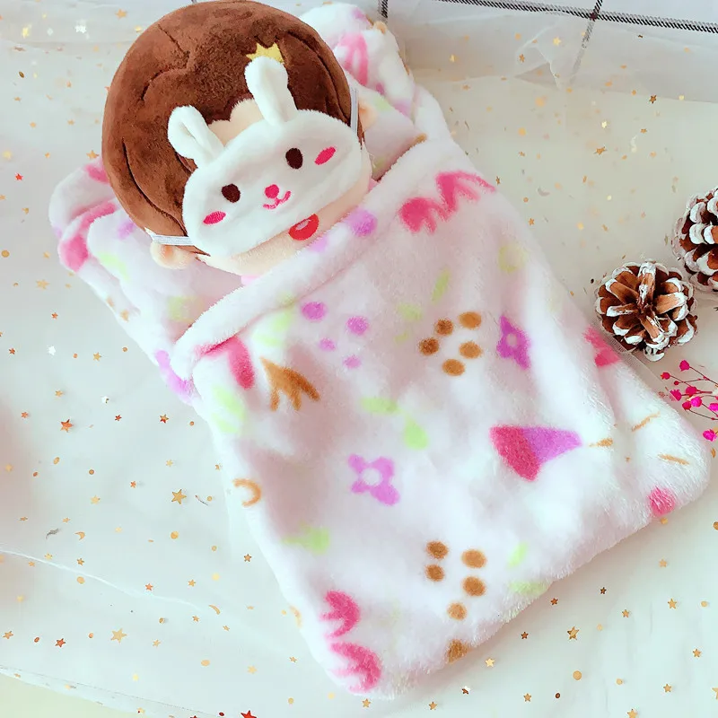 

20cm cotton baby bed 20cm exo star doll baby rabbit bed quilt Mattress pillow doll accessories