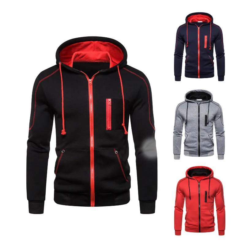 

2021 European and American men's personalized chain jacket multicolor sports jacket
