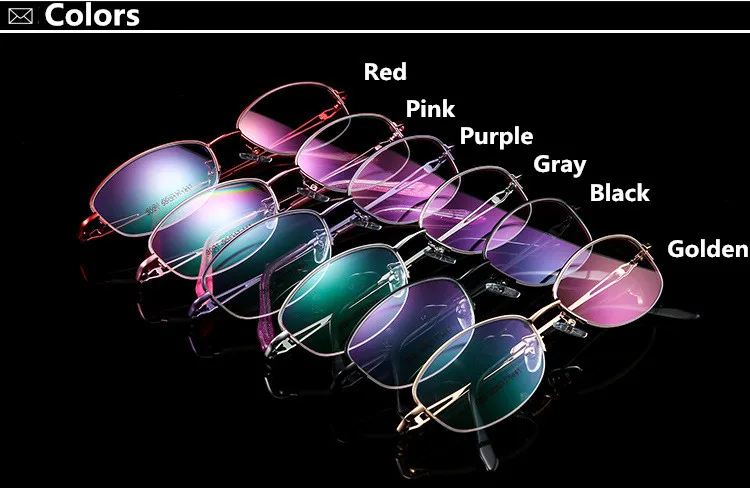 Women Optical Titanium Alloy Eyeglasses Frame for Men Eyewear Flexible Temples Legs IP Electroplating Alloy Spectacles