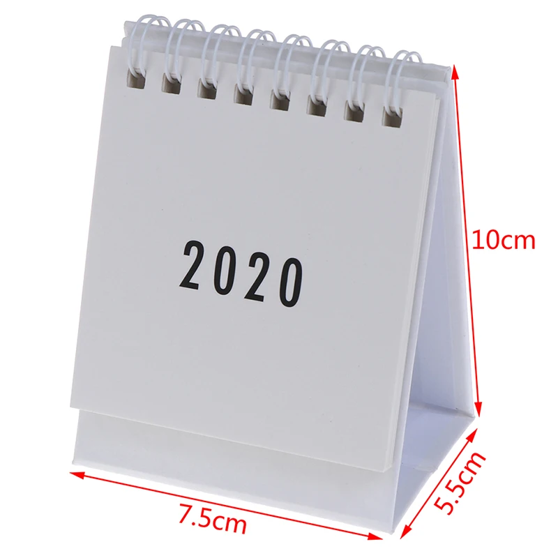 

2020 Simple Desk Coil Calendar Cartoon Mini Desktoptop Table Calendars DIY Memo Pad planner Schedules School Supplies