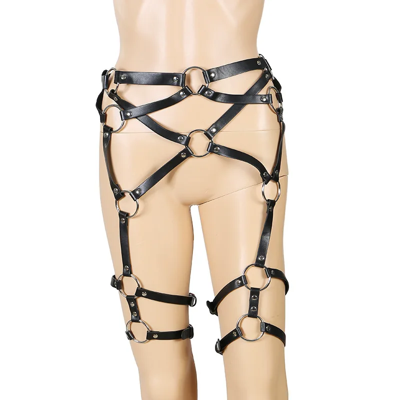 Новый сексуальный комплект кожаных ремней Harajuku панк готический пояс с резинками
