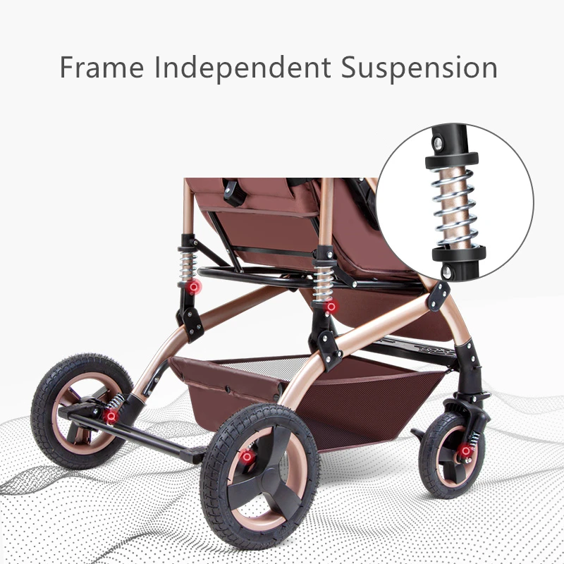 Регулируемая Роскошная детская коляска 3 в 1 переносная высокий пейзаж