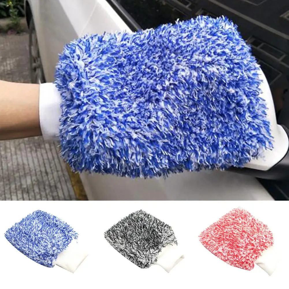 

Car Vehicle Microfiber Washing Glove Cleaning Soft Thicken Mitten Brush Tool Sponges Cloths Brushes Strong Water Absorption