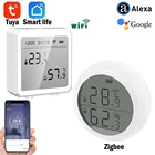 Датчик температуры и влажности Tuya Smart Life Zigee или Wi-Fi, комнатный гигрометр-термометр с ЖК-дисплеем