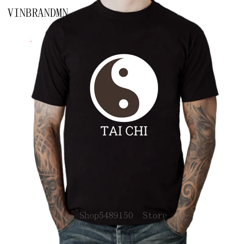 Кунг фу футболка для карате китайский иероглиф Тай Чи принт с изображением