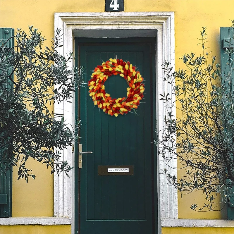 

22 Inches Artificial Wreath Handmade Flower Floral Garland for front Door Wall