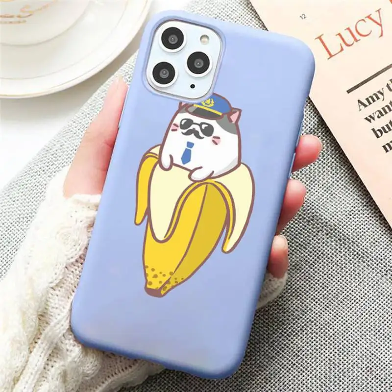 

Cute Cartoon Finger Funny Banana Phone Case Candy Color Blue for iPhone 11 12 pro XS MAX 8 7 6 6S Plus X 5S SE 2020 XR