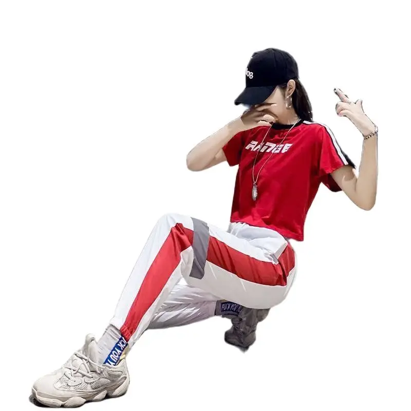 Женский спортивный костюм свободного покроя Корейская одежда большого размера