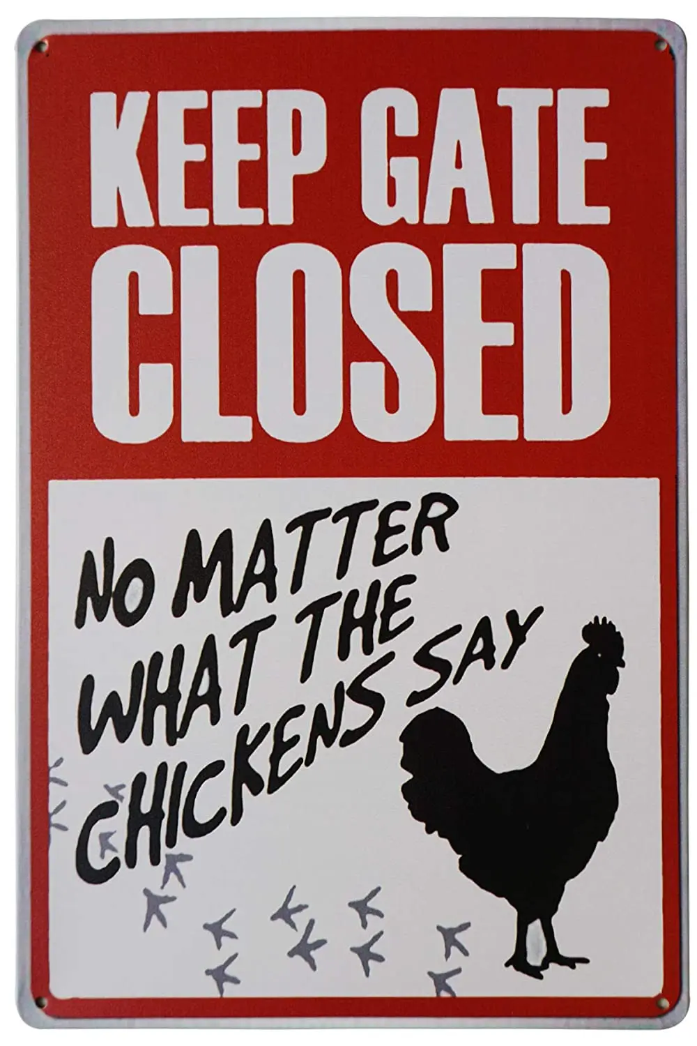 

LASMINE-cartel de Metal Vintage para mantener la puerta cerrada, No importa lo que digan las gallinas, carteles de hojalata para