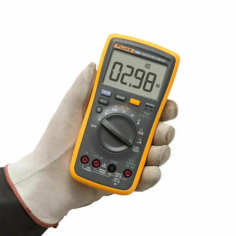 Fluke 18B+ Высокоточный цифровой мультиметр 4000 переменного/постоянного тока и напряжение измеритель частоты+ Портативный мягкий чехол