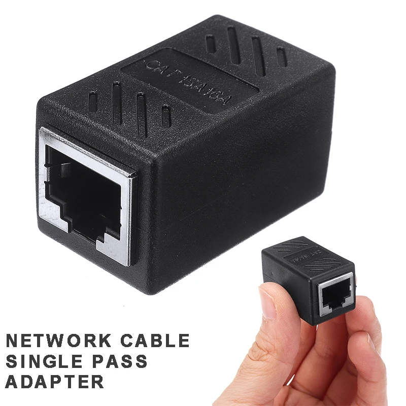 

Black Durable RJ45 CAT5 CAT6 Coupler Network Cable Joiner LAN Extender Adapter Connector Accessories