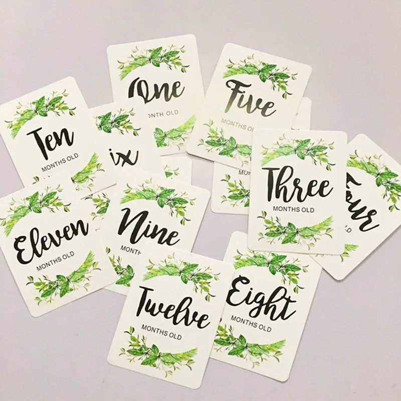 12 шт./компл. Детские открытки ежемесячные фотографии новорожденных забавные