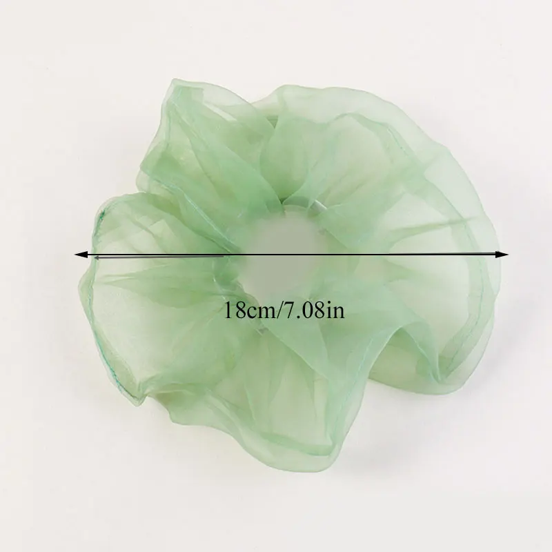 

2021Korea Big Size Organza Hair Scrunchies For Women Elastic Hair Bands Girls Headwear Ponytail Holder Hair Tie Hair Accessories
