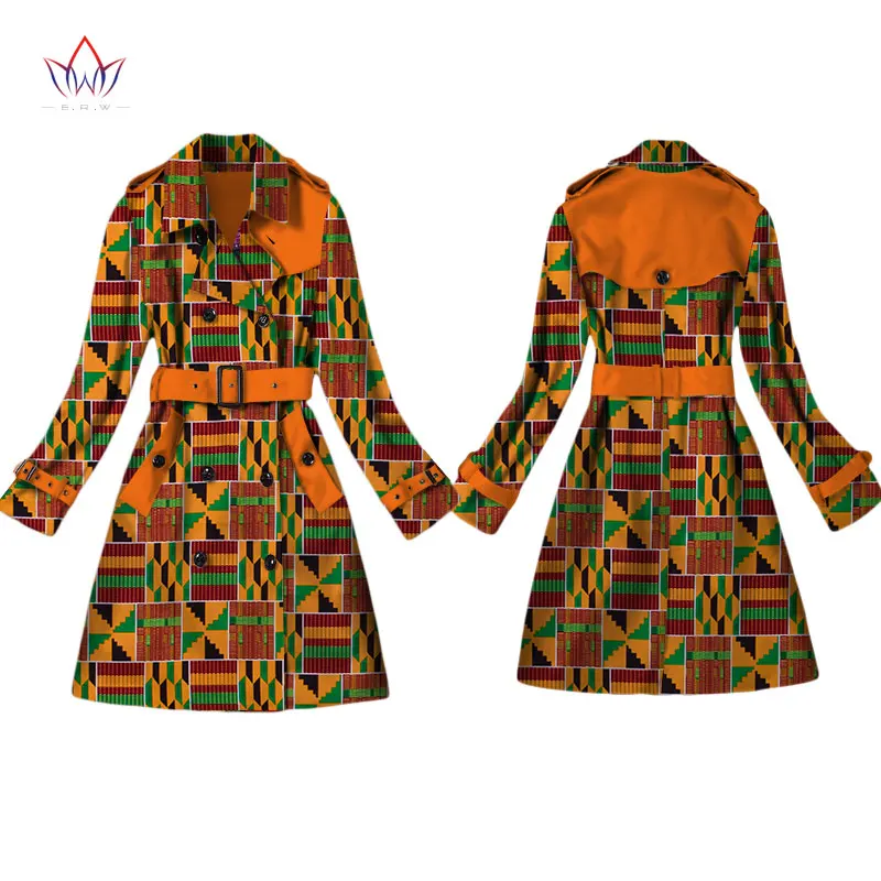 Women African Clothing Dashiki Trench Women Top African Style Long Sleeve Outwear Africa Print Dresses Plus Size 6XL WY2103