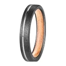 poya tungsten ring gunmetal 4 mm wedding band for men women with whiskey barrel wood inner