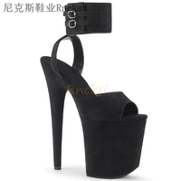 rncksi 20cm sandals with high heels anti falling model catwalk shoes with foot wristbands and street performance shoes