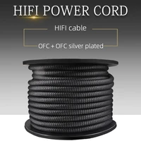 power speaker ofc hifi silver plated audio power cable power bulk wire 15mm diy amp cd dvd player amplifier ac cord black