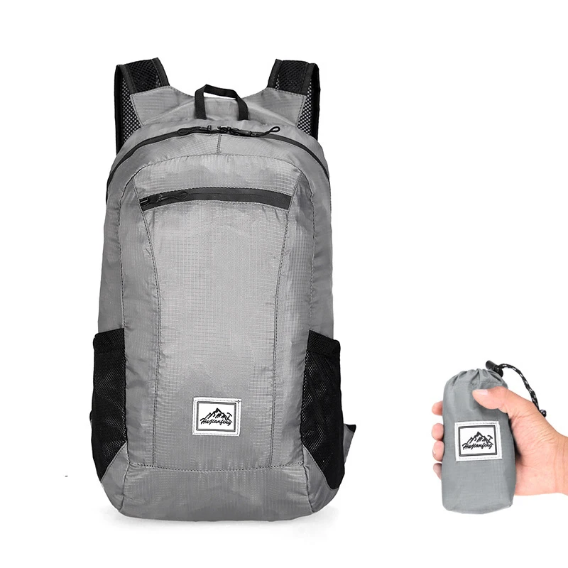 

Women Portable Foldable Backpack Waterproof Backbag 20L Folding Bag Ultralight Outdoor Bagpack Black Gray Sport Climbing Camping