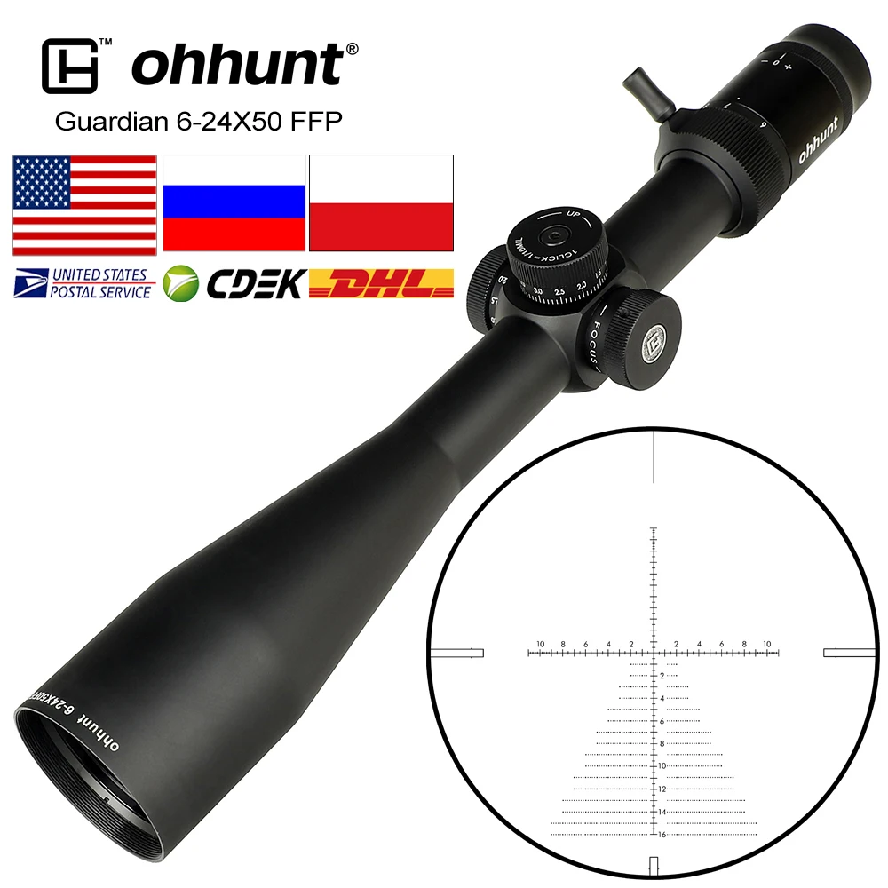 Охотничий ohhunt Guardian 6 24X50 FFP винтовочный оптический прицел со стеклянной