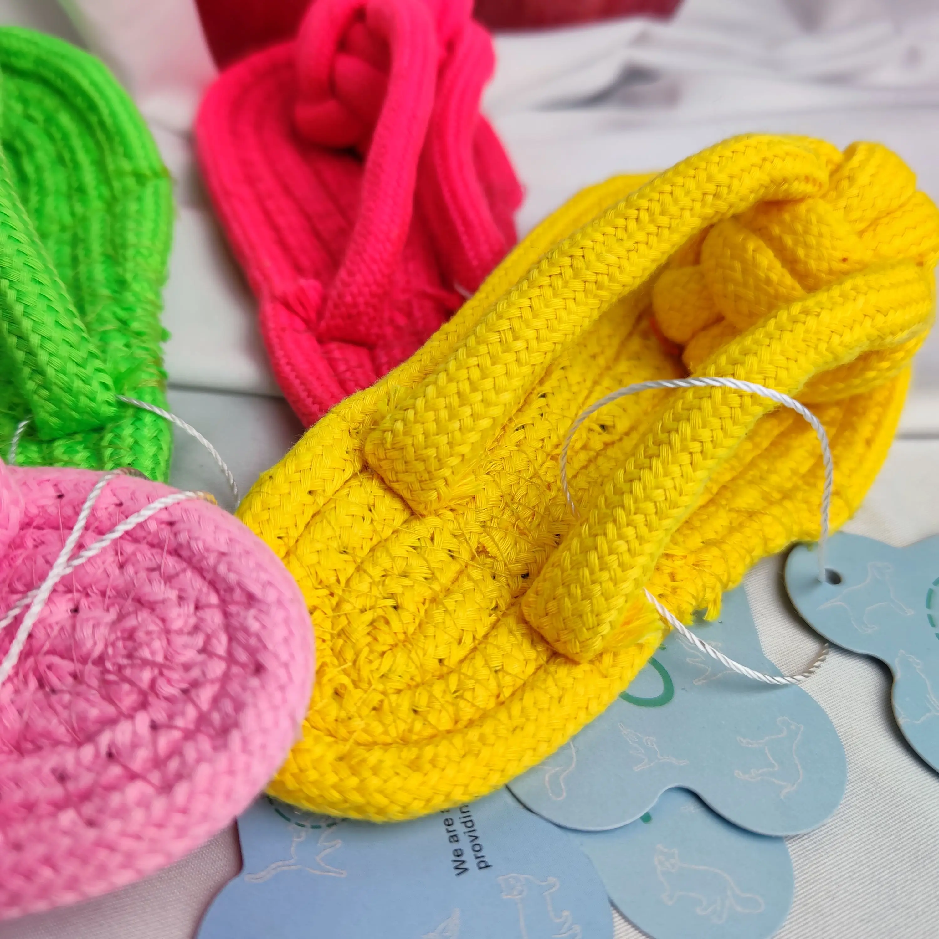 Хлопковая веревка щенок фиджет игрушечные тапочки карамельных цветов обувь