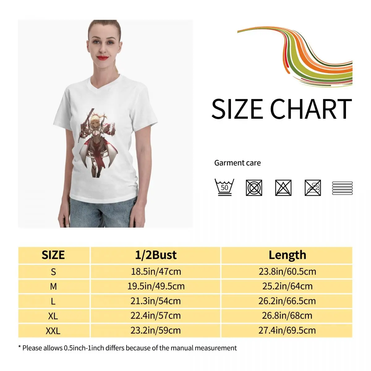 

Anime Fans Saber 8 womans T Shirts durability V-neck T-shirt with short sleeves