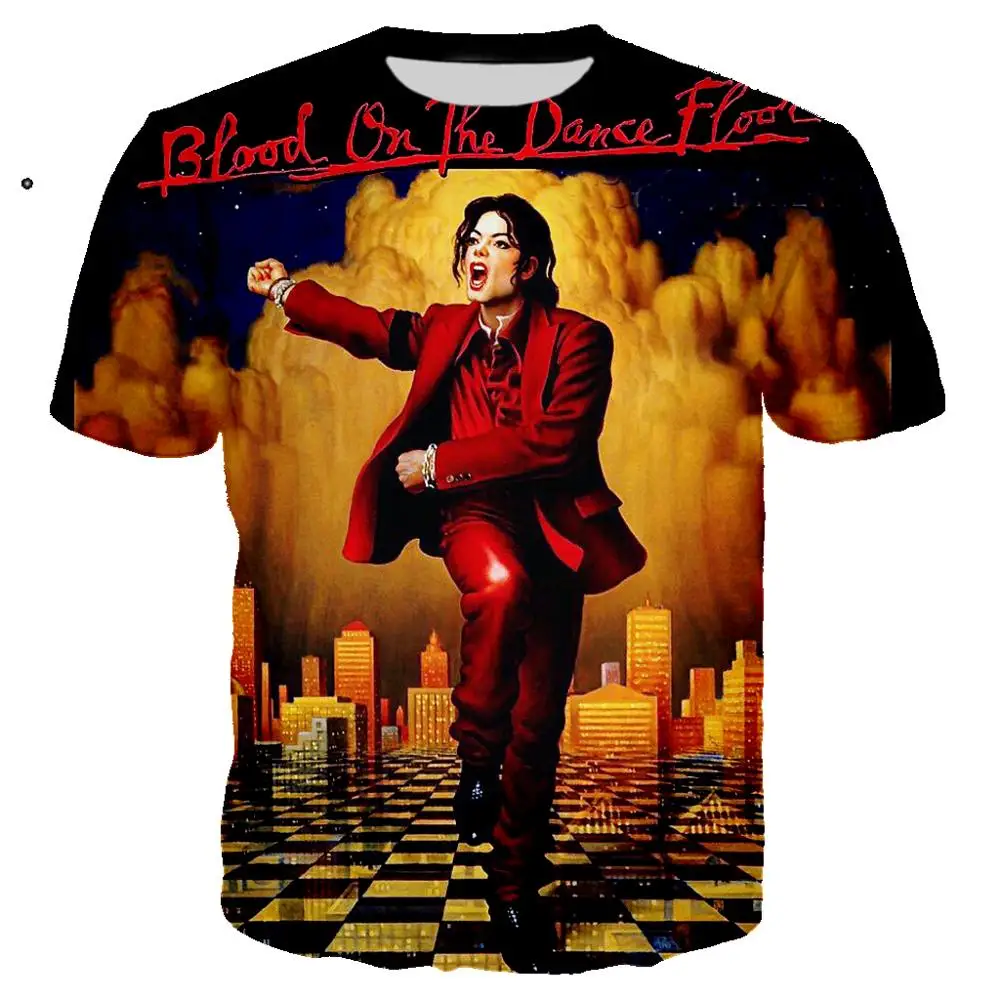 Camiseta con estampado 3D del cantante Michael Jackson para hombre, ropa de...