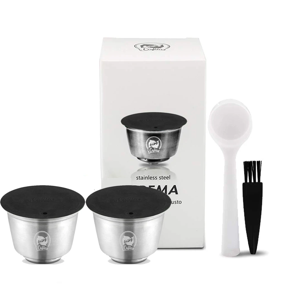 Многоразовая кофейная капсула чашка для Nescafe dolcee Gusto Lumio многоразовый фильтр Корпус из нержавеющей стали дизайн крышка - Цвет: 2Cup